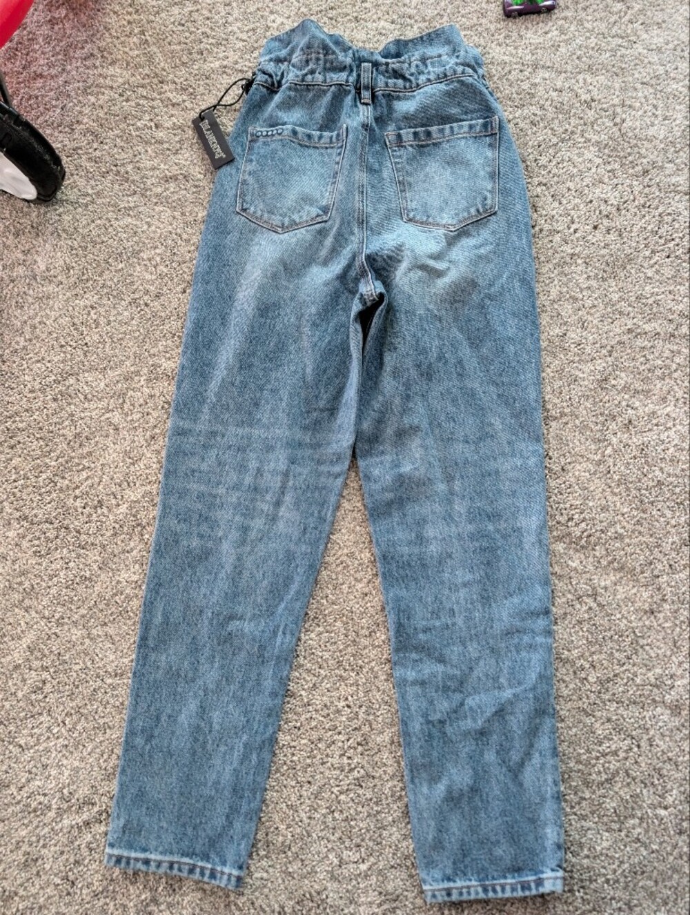 NWT BLANKNYC Don't Cross Me Paperbag Waist High Rise Seam Straight Jeans 25 - Picture 4 of 6